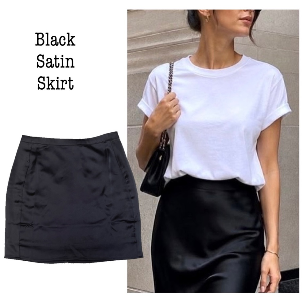 Sincerely Jules | Black Satin Skirt